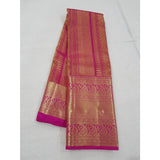 Kanchipuram Pink handwoven pure silk saree with big zari border and zari designed pallu - Kanchipuram silk saree