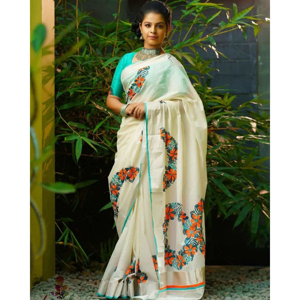 Buy Loomfolks Royal Blue Banarasi Linen Silver Zari Border Handloom Saree  With Blouse Piece Online at Best Prices in India - JioMart.