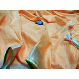 Linen 100 count pure organic handwoven sarees with silver zari border from Bhagalpur weavers - Organic Linen sarees