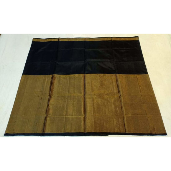 Uppada black half tissue half silk handwoven saree - Uppada half Silk half Tissue Saree