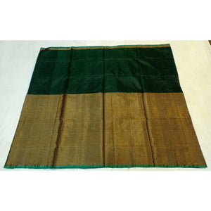 Uppada dark green half tissue half silk handwoven saree - Uppada half Silk half Tissue Saree