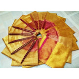 Uppada gold with pink handwoven full tissue saree - Uppada Tissue Saree