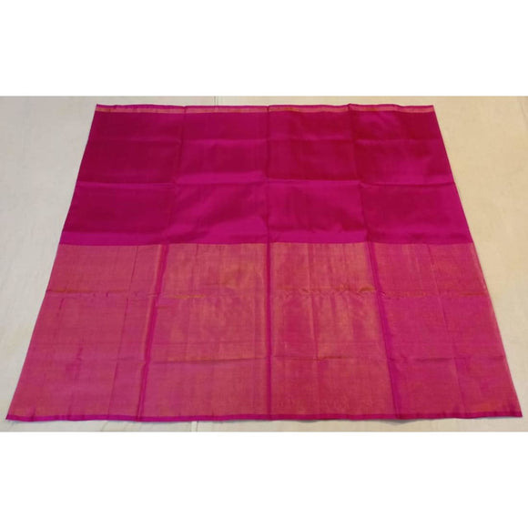 Uppada pink half tissue half silk handwoven saree - Uppada half Silk half Tissue Saree