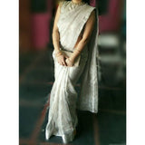 Uppada silver handwoven full tissue saree - Uppada Tissue Saree