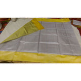 Uppada silver with yellow handwoven full tissue saree - Uppada Tissue Saree